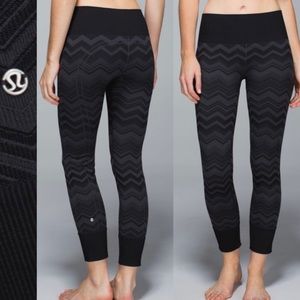 Lululemon Ebb To Street Seamless Leggings Heathered Black Slate Zig Za
